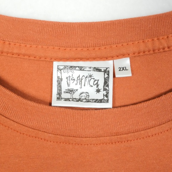 It's Africa T shirt Mens Size 2XL Orange Cheetah Jaguar South Africa Embroidered - Picture 4 of 7